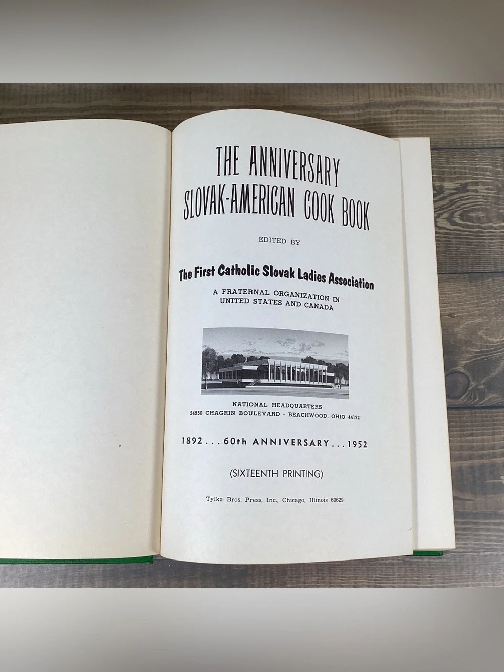 Vintage 1952 The Anniversary Slovak-American Cook Book HC 60th Anniversary